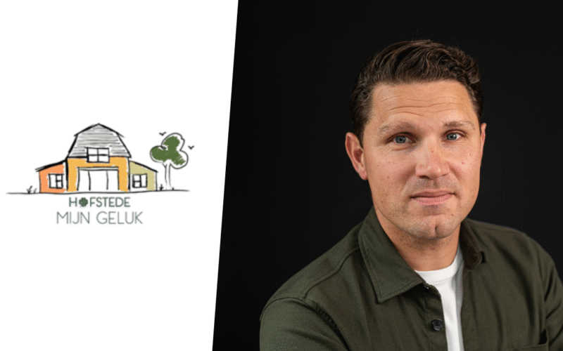 Logo Hofstede Mijn Geluk en initiatiefnemer Jeroen Heesterbeek